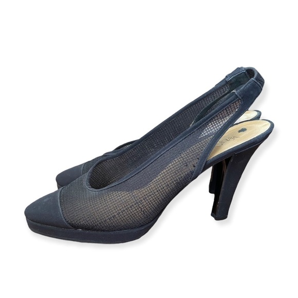 Vintage Yves Saint Laurent Mesh Accents Slingback Pumps - Picture 3 of 8